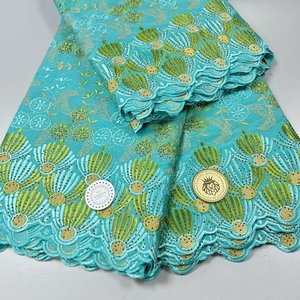 Venta al por Mayor de Encaje Bordado de Algodón con Patrones Inspirados en el Estilo Africano, Tejido de Punto por Urdimbre para la Confección de Vestidos para Mujeres y Niñas, Diseño de Moda - Product Image 4