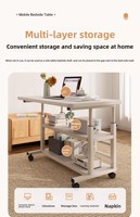 Table basse relevable moderne en promotion avec étagère, en bois composite et structure en acier, roulettes mobiles pour la maison, le bureau et le salon
