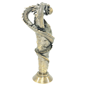Trophée de récompense en métal de haute qualité, figurine chinoise de deux dragons jouant avec une perle, médaille, souvenir sportif, coupes - Product Image 6