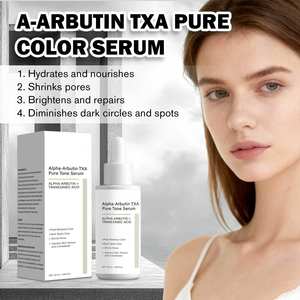 Éclaircissant pour les cernes et les taches brunes, réparateur et resserrant les pores, essence pure colorée à l'arbutine et à l'acide tranexamique, marque propre. - Product Image 2