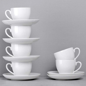 Juego de taza y platillo de cerámica de material de porcelana de hueso nuevo <span class=keywords><strong>Continental</strong></span> de estilo europeo de 200ml - Product Image 3