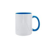 Mug à café en céramique blanche personnalisé avec intérieur et anse roses, lot en gros, offre commerciale, ensembles en vrac