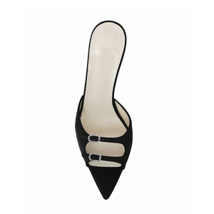Chaussures Femme 12 CM en Satin avec Boucles Strass Talons Compensés Pointus pour Dames Chaussures d'Été 2026 - Product Image 3