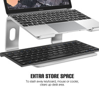 Support ergonomique pour ordinateur portable en aluminium, support d'ordinateur portable compatible, support de rehaussement détachable pour ordinateur portable, support pour MacBook 10-15.6 pouces