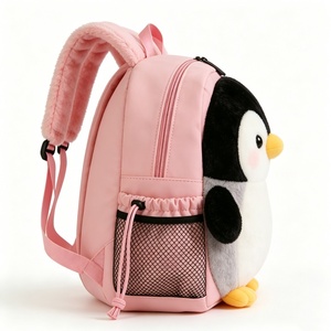 Mochila con cara de pingüino adorable, Mochila escolar de pingüino de peluche suave, Mochila de pingüino de dibujos animados, Bolsa de peluche de pingüino adorable - Product Image 5