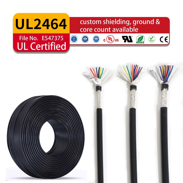 Factory UL2464 Shielded Multi-Core Cable Tinned Copper Signal Wire Robot Control Cable for Automation Industrial 22 24 26 28 AWG