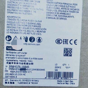 3rw4076-2bb45ริอุสซอฟต์ใหม่250กิโลวัตต์3rw40762bb45สินค้าใหม่ของแท้มีสต็อกพร้อมระบบอัตโนมัติในอุตสาหกรรมแพ็กเกจเฉพาะสำหรับการเขียนโปรแกรม PLC - Product Image 1