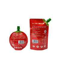 Sac d'emballage en plastique de ketchup de tomate pour l'emballage liquide poche jetable en gros personnalisée de bec pour le jus