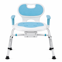 Tabouret de douche de sécurité pour personnes âgées de qualité hospitalière avec pieds à ventouses