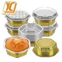 Moule à gâteau miniature en aluminium jetable de qualité alimentaire XC Y72 400 ml avec couvercle en plastique pour les gobelets à pâtisserie à emporter