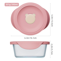 Boîte à lunch ronde empilable en verre borosilicate de haute qualité, étanche et hermétique, pour le stockage des aliments