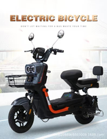 Vélo électrique adulte à cadre en acier au carbone économique avec frein à tambour, moteur brushless 500W, 3 vitesses, 48V, vitesse rapide 50 km/h, vélo électrique urbain rapide