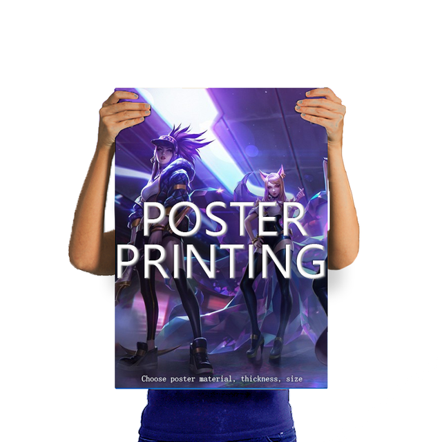 Print on Demand Custom Banner Large Art Paper Digital Printed Poster with Film Lamination Printing Service