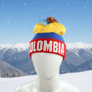 Bonnet personnalisable Eb 56-58 cm, hiver, impression en relief, unisexe, adulte, design décontracté à blocs de couleur - Product Image 2