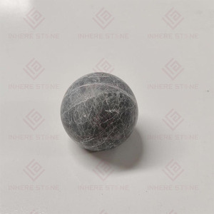Yüksek kalite toptan doğal yeni tasarım Modern el sanatları katı gri taş topu topuzu mermer dolap kulpu çeker - Product Image 3