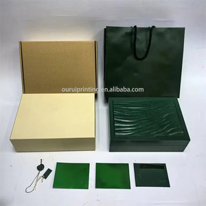 Ensemble complet de boîtes à montres en gros, boîte rigide élégante de couleur verte avec tous les accessoires de présentation - Product Image 5