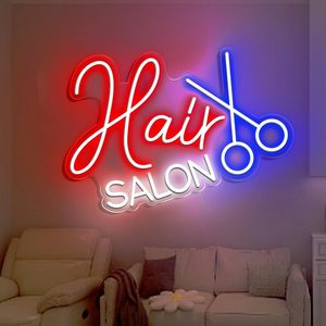Barbershop neon LED wall decoration light window open <b>sign</b> ambient light indicator light no-installation hanging luminous <b>sign</b> - Product Image 1
