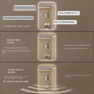 Espejo de baño LED inteligente antiniebla rectangular simple espejo de baño luminoso con pantalla táctil - Product Image 4