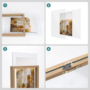 Cadres <span class=keywords><strong>photo</strong></span> flottants en bois naturel Cadre flottant Tenture murale Double verre <span class=keywords><strong>Famille</strong></span> Flotteur Cadre <span class=keywords><strong>photo</strong></span> Affichage Bois d'origine - Product Image 6