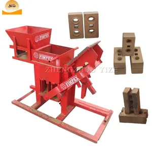 Small manual clay brick earth block making machinery interlocking fire soil clay brick making machine with logo