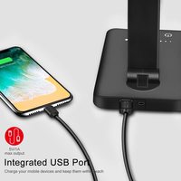 Lampe de table LED sans fil blanche avec port de charge USB, éclairage moderne à 5 niveaux de luminosité, flexible, simple, veilleuse