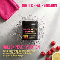 Complément Nutritionnel Sportif : Poudre d'Électrolytes pour Boisson 330g, Saveur Framboise-Limonade, Sans Sucre, Zéro Glucides, Soutien Hydrique