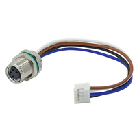 Conector de pared hembra y macho para montaje en panel, Conector de metal m8 de 3, 4, 5, 6 y 8 pines a prueba de agua