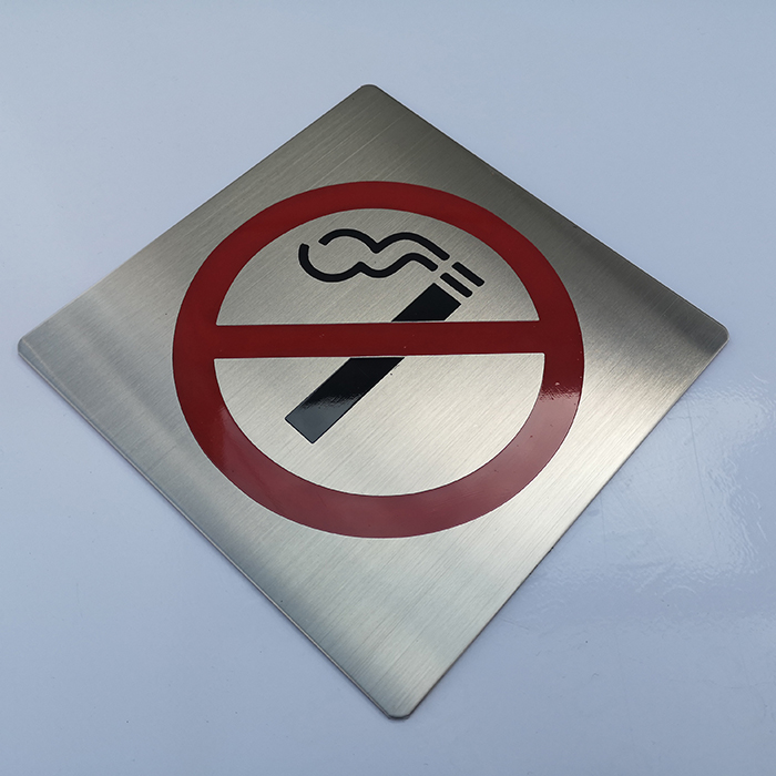 Изготовленный На Заказ самоклеющийся курение предупреждающий знак для ресторана и офис