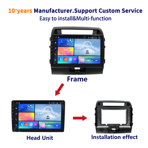 Meihua Vente à Chaud 10 Pouces Noir Mat <span class=keywords><strong>Lecteur</strong></span> Dvd de Voiture ABS Matériel Cadre Accessoires pour Toyota Land Cruiser2007-2015 - Product Image 1