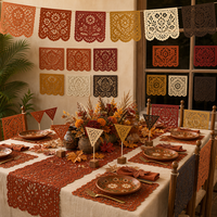 Ensemble de vaisselle mexicaine pour fête, 48 pièces, assiettes en papier florales Talavera, serviettes, kit pour mariage, décoration de fête Cielito Lindo