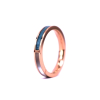 THX Schmuck Zertifizierter Zerkleinerter Türkis und Muschel Roségold Titan Ehering 4mm Damen Verlobungsring