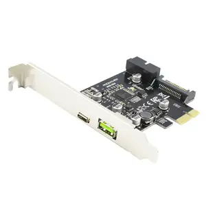 Super speed PCI-E to USB 3.0 with 2 USB Ports PCI Express Expansion Card 19-Pin Power Connector support PCIE 1X 4X 8X 16X