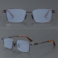 Lunettes de soleil polarisées en titane pour hommes avec logo personnalisé, lunettes de soleil de luxe en corne de buffle