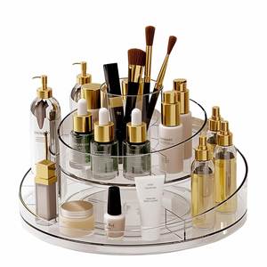 Organizador de Maquillaje Giratorio 360°, Transparente, de Plástico Ecológico, Moderno, Bandeja Giratoria para Joyería y Cosméticos, Modelo 2 - Product Image 1