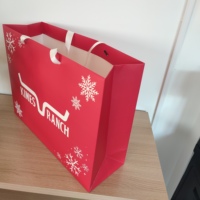 Sac en papier imprimé personnalisé de luxe, boutique de luxe, estampage doré, sac cadeau avec ruban, vente en gros