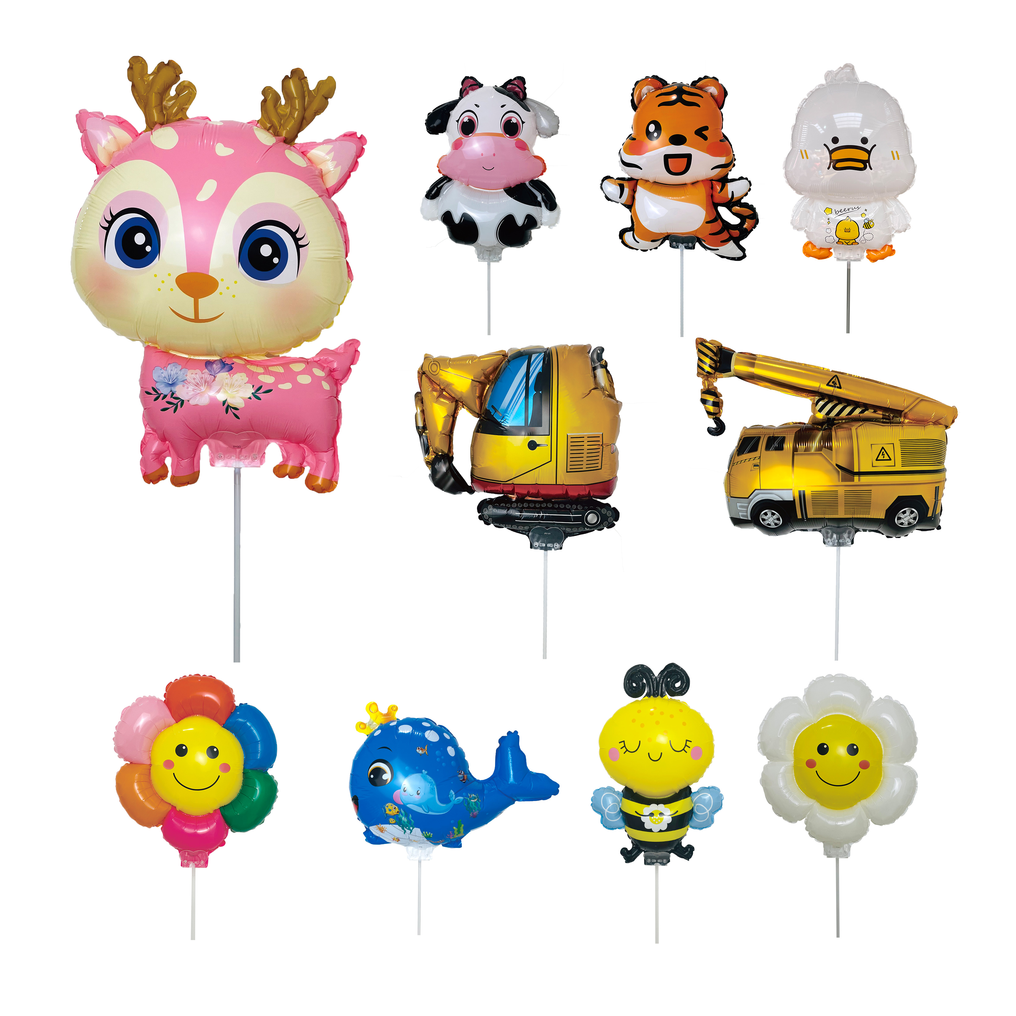 6-Pack Clown Fish Bubble Balloons - Tropical Ocean Animal Mylar Balloons For Under The Sea Party