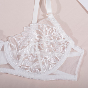 RUIYI Branco Bordado Sexy Nupcial <span class=keywords><strong>Lingerie</strong></span> Conjuntos 2024 Novo Sutiã De Renda Ver Através De <span class=keywords><strong>Lingerie</strong></span> - Product Image 6