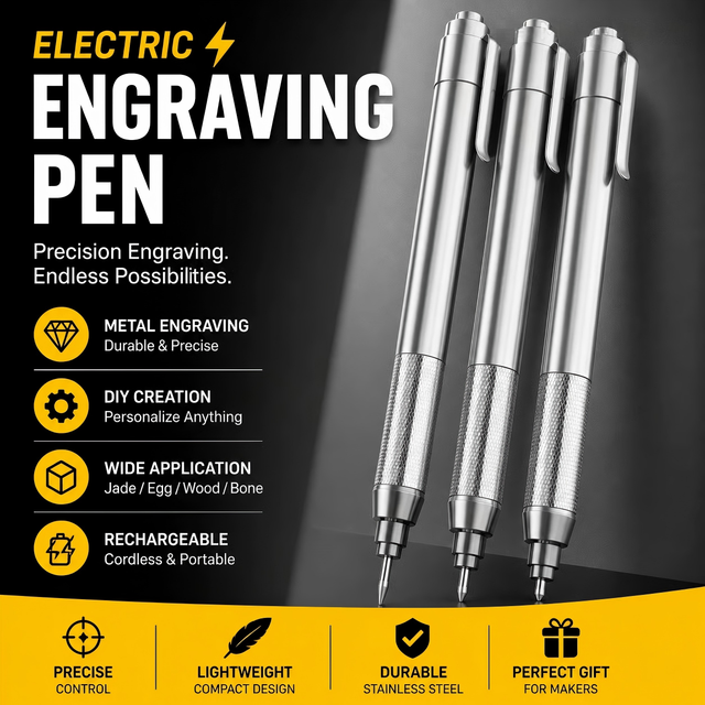 Cordless Electric Engraving Pen Mini Rotary Engraving Tool for Metal Wood Glass and DIY Crafting