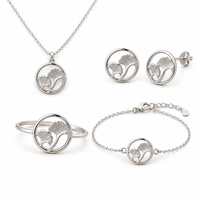 Ensemble de bijoux minimalistes en argent sterling 925 personnalisé avec collier, boucles d'oreilles, bague et bracelet en forme de feuille de ginkgo, fabricant OEM