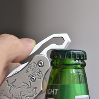 Mini couteau pliant en acier D2 avec ouvre-bouteille pour le transport en extérieur et la poche