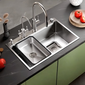 Fregadero de cocina de acero inoxidable 316L, de un solo tazón grande, engrosado, para lavado de verduras y uso doméstico - Product Image 1