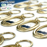 Porte-clés de luxe personnalisé en émail doré artisanal, inspiré des monuments japonais Fuji