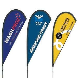 Direct Factory Supply Promotional Flags & Banners Advertising Teardrop Flags Beach Knife Flag with Various Feather Flagpole