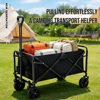 Chariot de camping pliable robuste 160L avec roues en PU pour extérieur – Offre spéciale