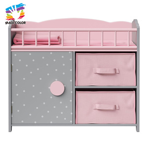 <span class=keywords><strong>Lit</strong></span> de poupée multifonctionnel en bois rose avec rangement - Peinture écologique, jeu d'imitation, <span class=keywords><strong>lit</strong></span> de bébé jouet pour enfants de 2 à 13 ans W06B157 - Product Image 1