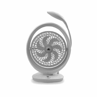 Ventilateurs de table de bureau miniatures à chargement manuel en plastique, ventilateurs rechargeables avec lampe