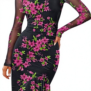 Minivestido de fiesta/cocktail/club/ noche, dorado brillante con lentejuelas, cuello cuadrado, sin mangas, sexy, sin espalda, floral, de cintura alta, transpirable, estilo lápiz. - Product Image 3