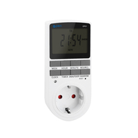 OP01 soket Timer lampu Digital Plug-in, soket pengatur waktu dinding hemat energi tampilan LCD Plug-in