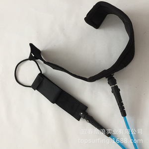 Laisse de planche à pagaie 6 pieds 5 mm bleue en TPU avec boucle élastique unisexe pour sports nautiques – Corde de sécurité - Product Image 3