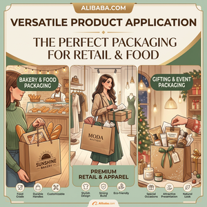 Bolsa <span class=keywords><strong>de</strong></span> Compras <span class=keywords><strong>de</strong></span> Papel Kraft Marrón Biodegradable y Ecológica con Logotipo Personalizado al por Mayor, Asa Personalizada, Color Personalizado, Impresión Offset para Ropa - Product Image 6